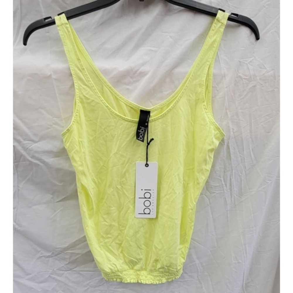 NWT Bobi M Light Weight Jersey Tank Top Zest Yellow 121985